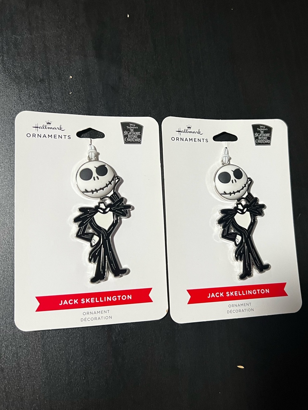 2 Hallmark Nightmare Before Christmas Enamel Ornaments Jack Skellington